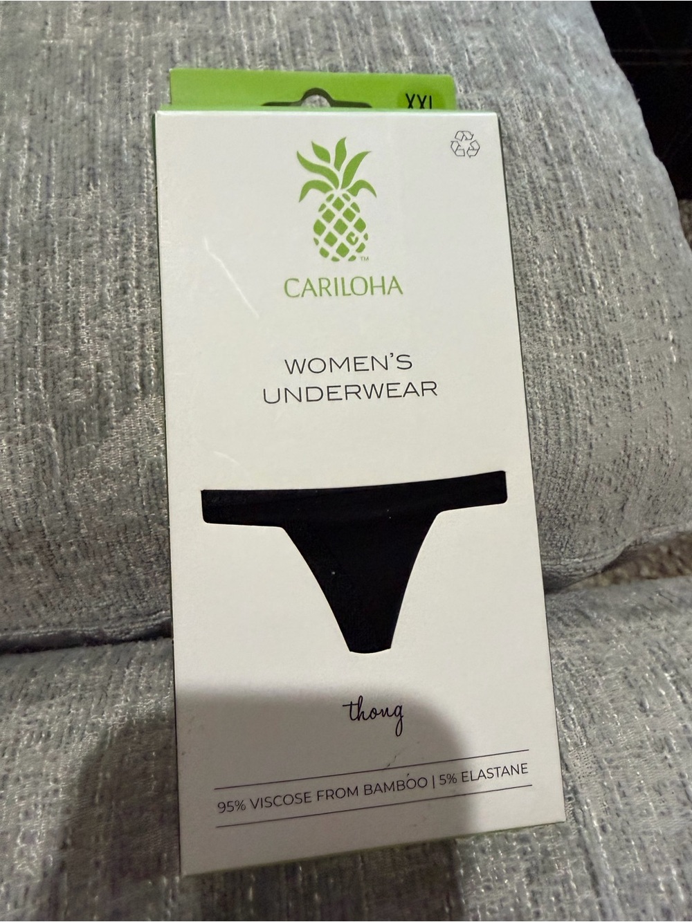 Cariloha Women's Black Bamboo Viscose Thong
